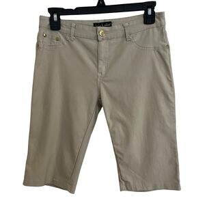 Baby Phat | Vintage Y2K Khaki Stretch Bermuda Mid Rise Shorts Size 11